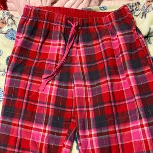 Women’s pink plaid pajama pants by Gillian&Omally